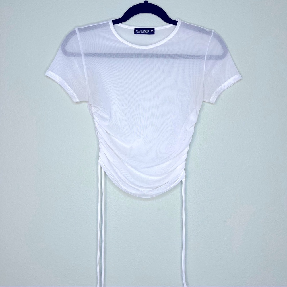 Mesh Tie Crop Top - M